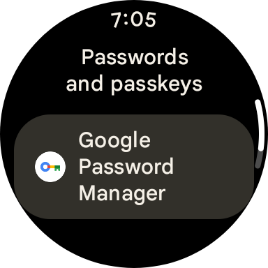 Passwords in Settings
